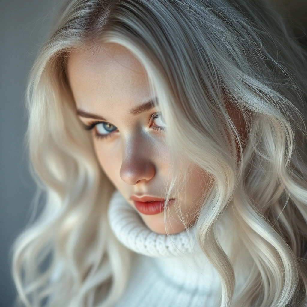 whit hair girl