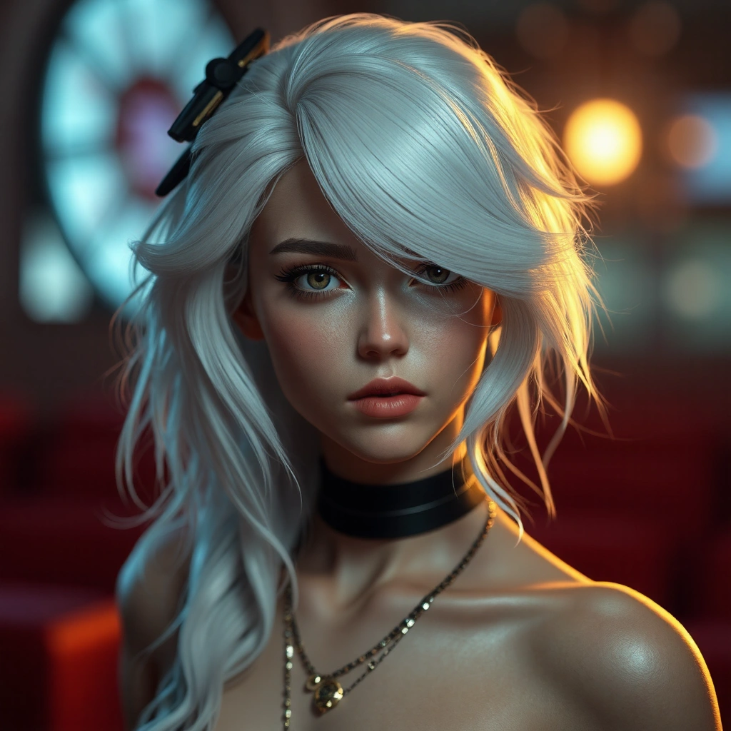 whit hair girl