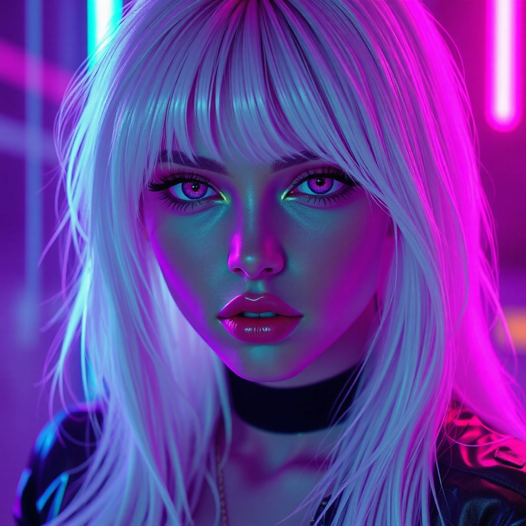 whit hair girl