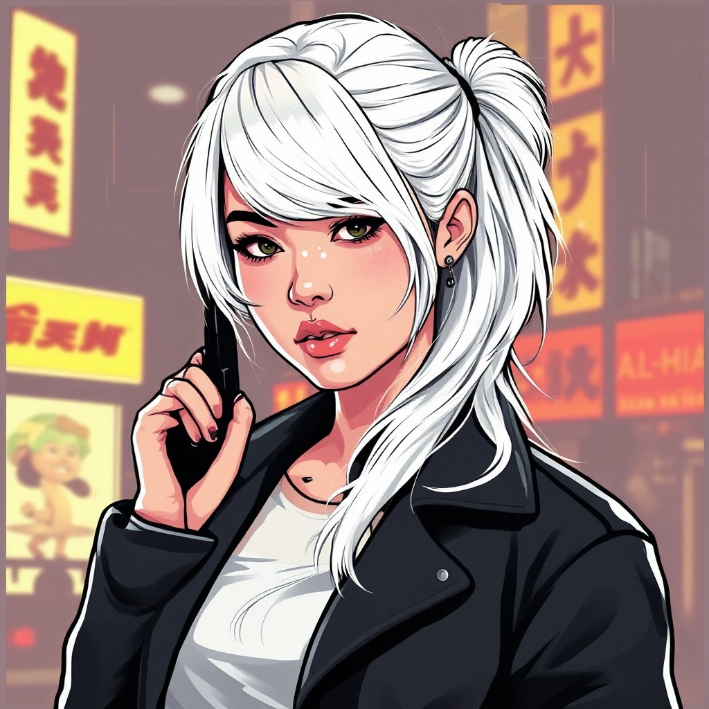 whit hair girl