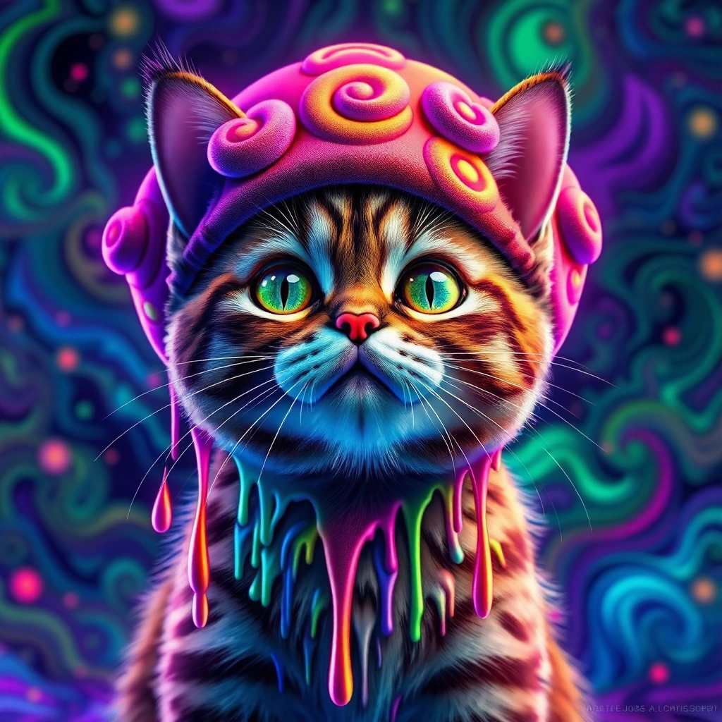 cute cat wearing an uwu hat